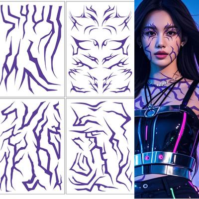 YENİ 4 Adet KPop Şeytan Avcıları Geçici Dövme Seti Rumi& Jinu Desenleri | Doğum Günü İç Çamaşırı HUNTR/Xi Saja Çocuklar Cadılar Bayramı Hediyesi