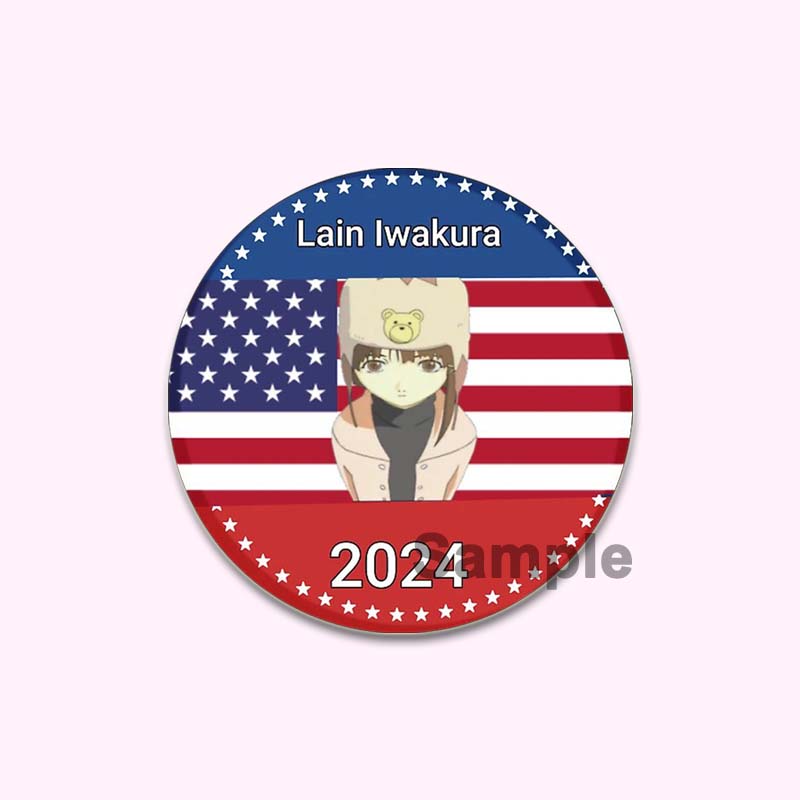 Anime Serial Experiments Lain 32/44/58mm Simple Button Pin Snap In Design Cartoon Brooches Daily Stylish Ornament Handmade Badge