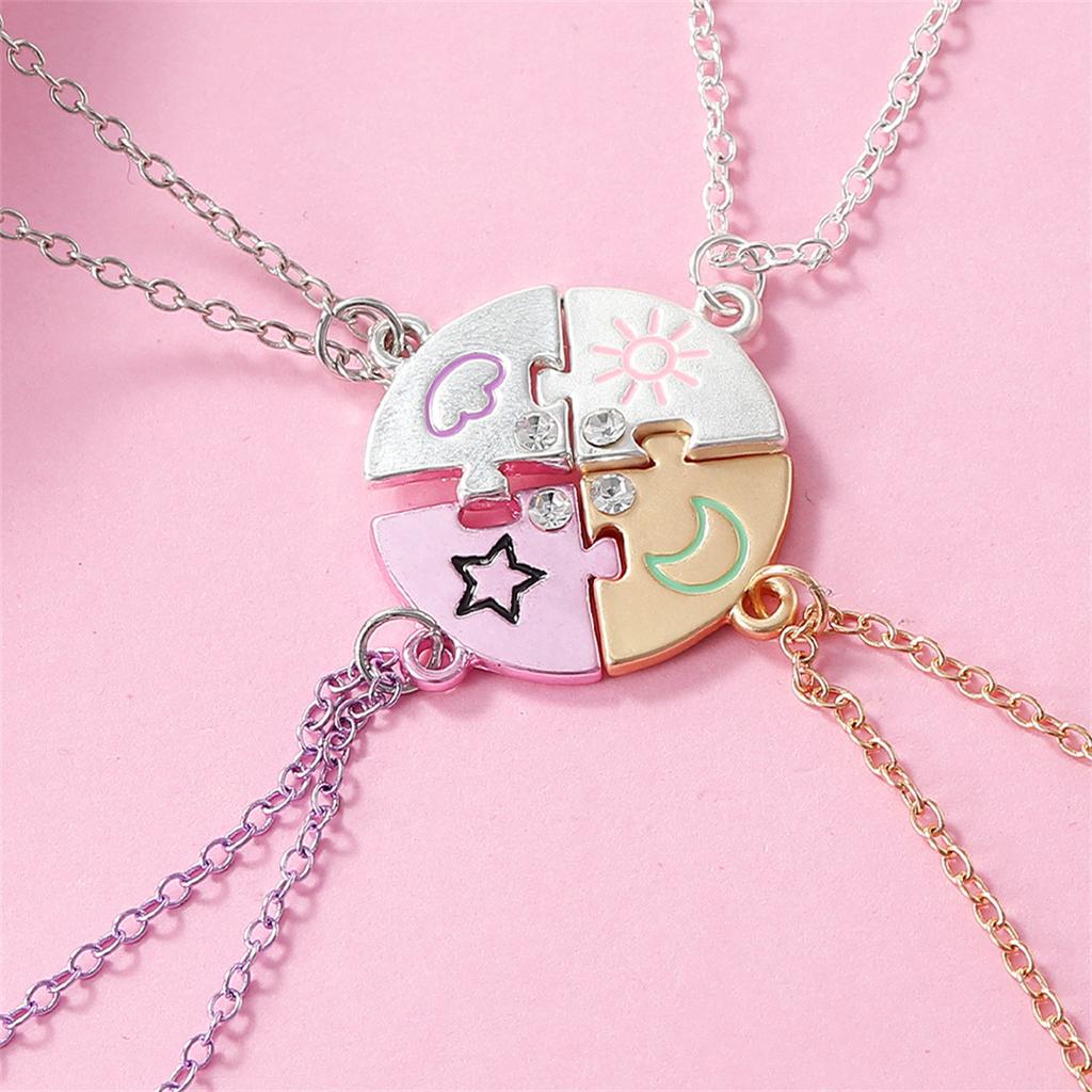 4pcs Colorful Sun Moon Nebula Necklace Fashion Cute Cartoon Pendant DIY Jewelry Accessories Birthday Party Gift Wholesale 2026