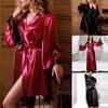 Women Sexy Silk Kimono Dressing Gown Bath Robe Babydoll Sxey Lingerie Set Nightdress