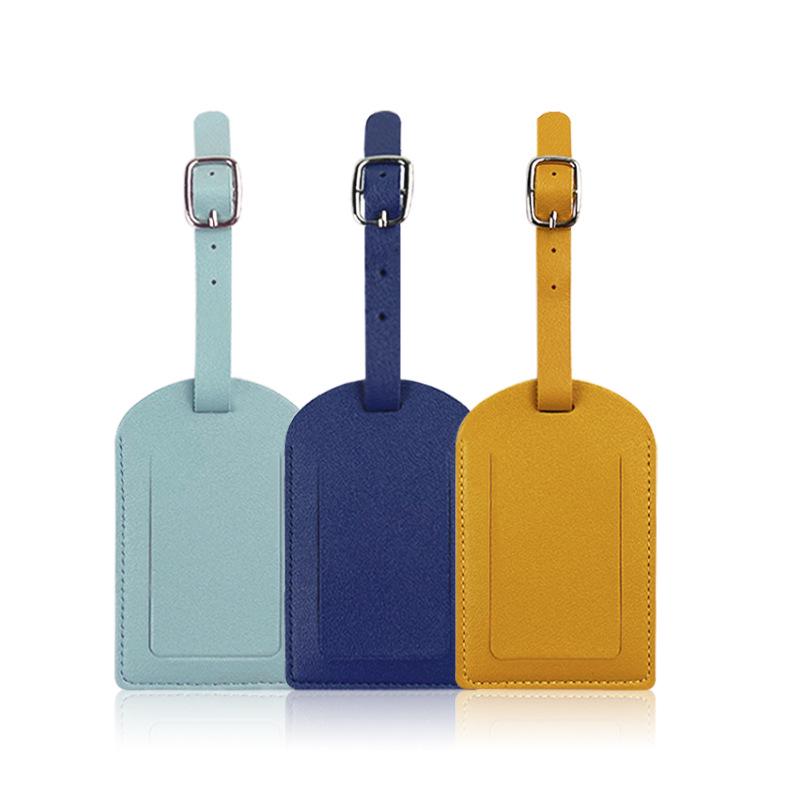 Customizable Soft PU Leather Luggage Tag with Logo and Travel Info Slot