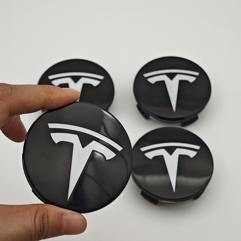 ANC1 4pcs 56mm ABS Black White Tesla Model 3 Wheel Center Caps for Tesla Original Hub Caps Model 3 Model Y Model S X Auto Accessories