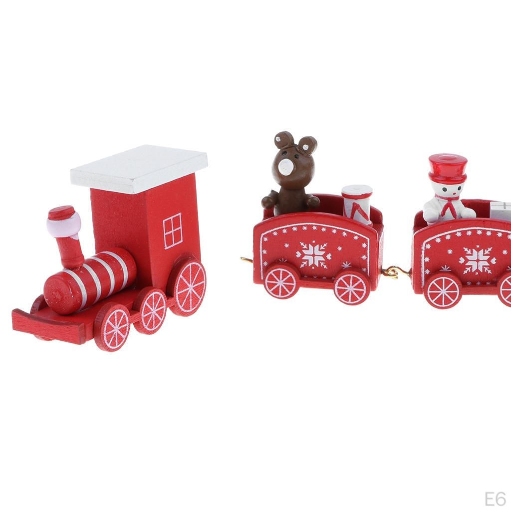 Wooden Train Santa Festival Ornament Decor Christmas Gifts