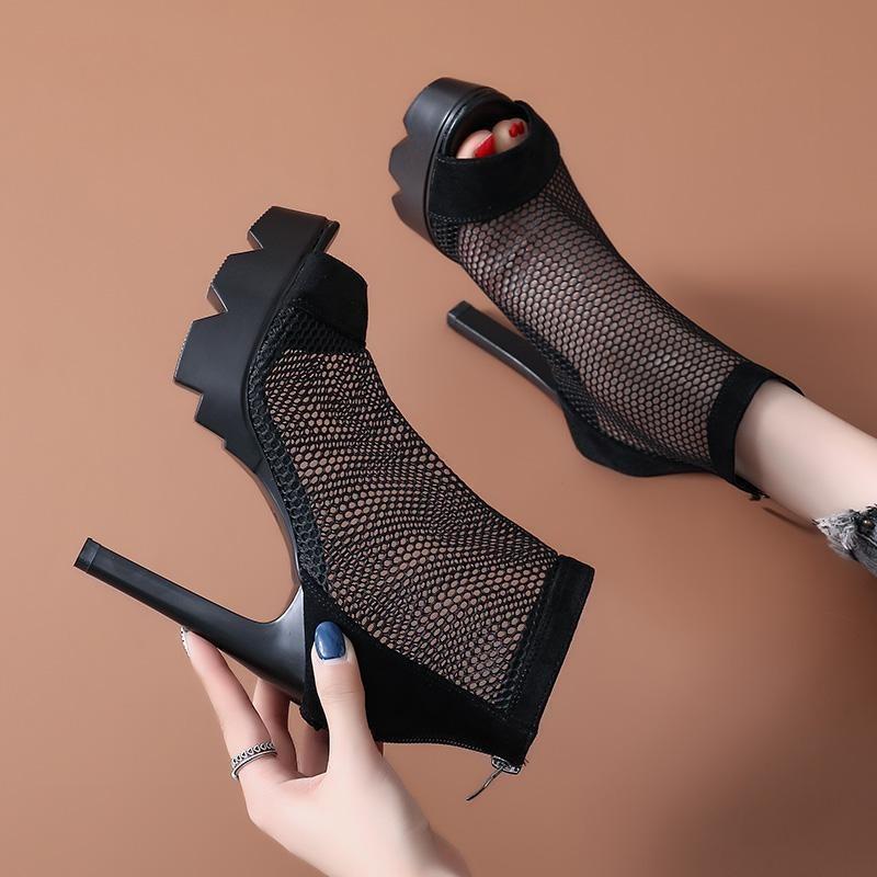 Sandals 2025 Summer New Fine Heel Non-slip Openwork Roman Sandals Boots