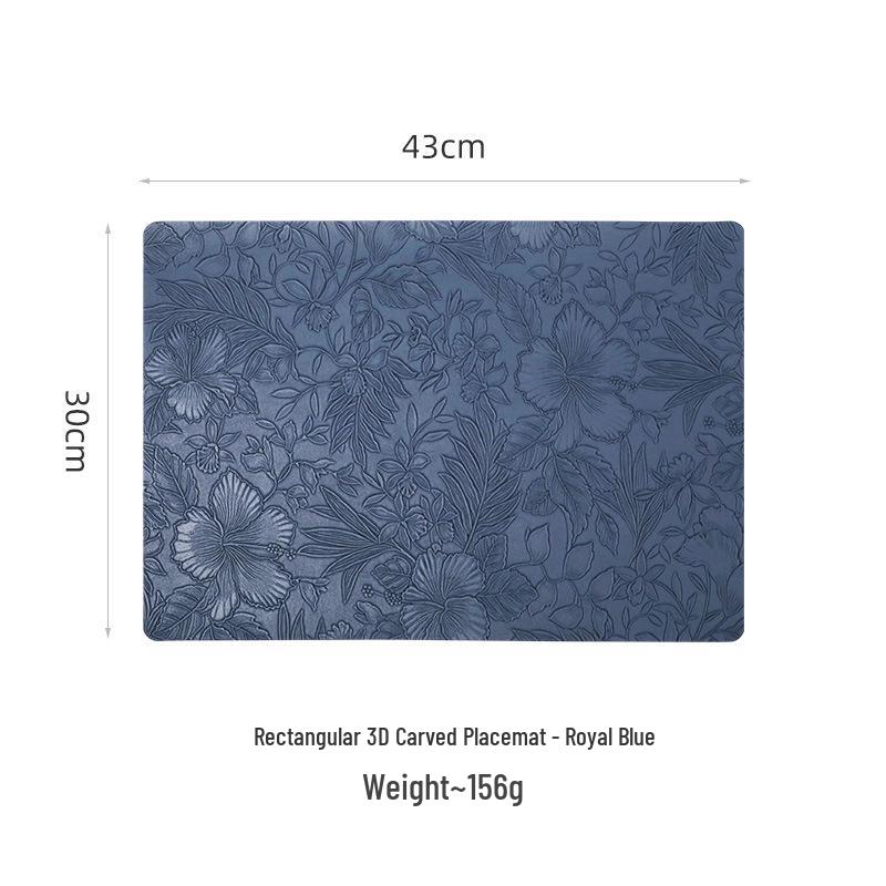 Vintage French PVC Leather Non-Slip Heat-Resistant Carved Placemat