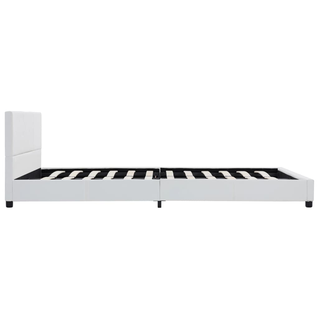 Bed Frame in White Faux Leather 120 x 200 cm