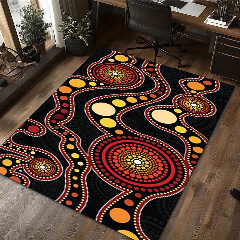 

1Pc Australian Aboriginal kangaroo Print Rug - home decoration Carpet For Living Room Bedroom Flooring Computer Chair Area Rug 40x60cm( 15x23in )