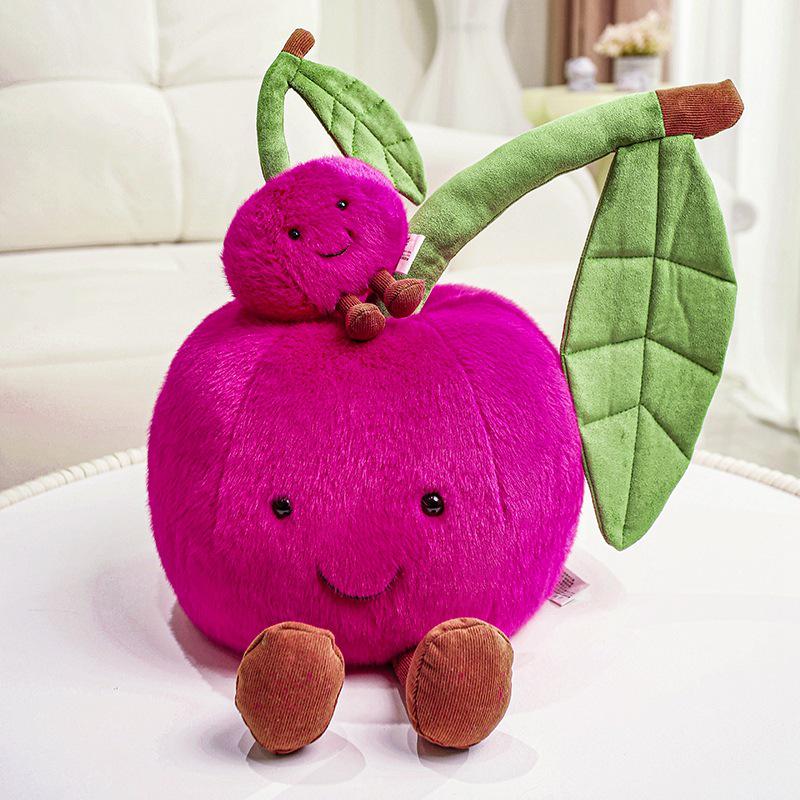 Cherry Peach Plush Toy - Cute Comfort Doll for Children