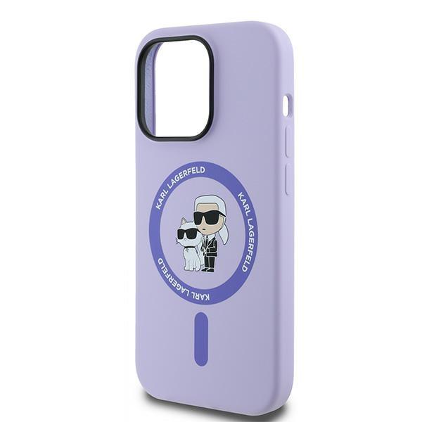 Karl Lagerfeld Klhmp14Lscmkcrhu Iphone14 Pro 6.1 Fioletowy/Purple Hardcase Silicone Karl&Choupette Heads Ring Magsafe