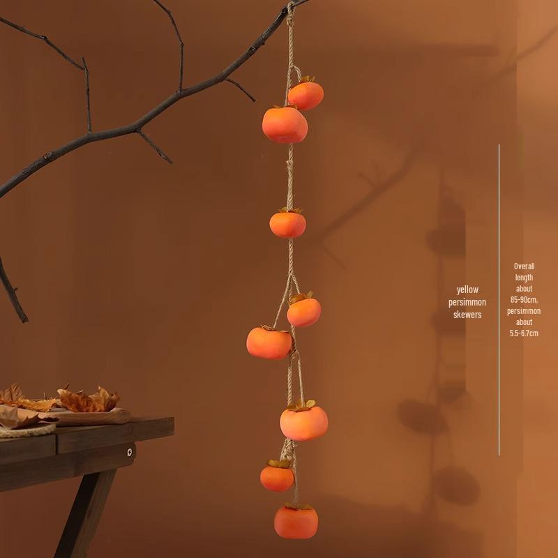 Artificial Vegetable & Fruit Skewer Wall Hanging - Chili & Corn Decor
