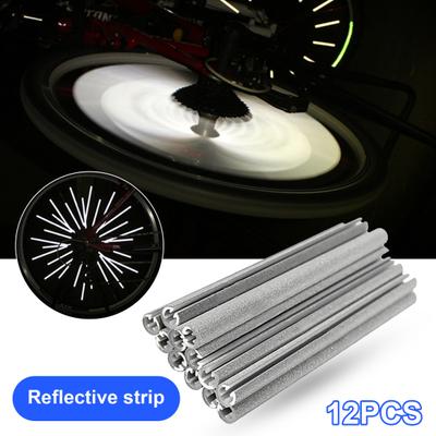 12 pezzi tubo riflettente per bici riflettore luminoso forte riflessione impermeabile per raggi della ruota per bicicletta per mountain bike