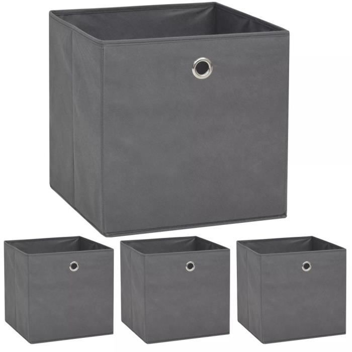 Storage Box - vidaXL - 4 Pcs - Non-woven Fabric - 32x32x32 Cm - Grey