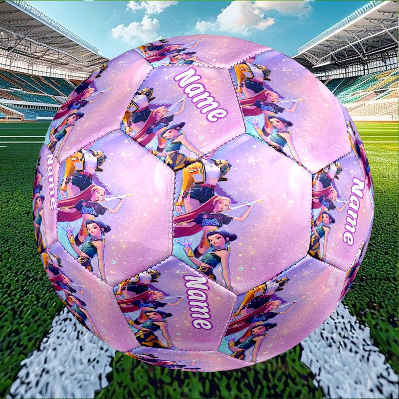 Custom Name Personalized KPop Hunters-A Print Size 5 Soccer Ball Training & Match Football, for Team, Kicking, Gift for Football Enthusiasts