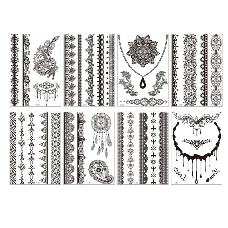 Beauty Sticker Black Tattoo Sticker Temporary Tattoo Waterproof Tattoo Sticker
