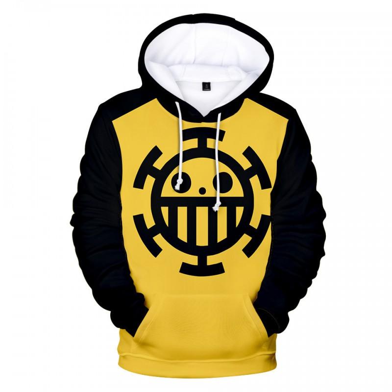 One Piece Anime Hoodie Men Digital 3D Print Loose Fit Long Sleeve Sweatshirt Fall Casual Wear