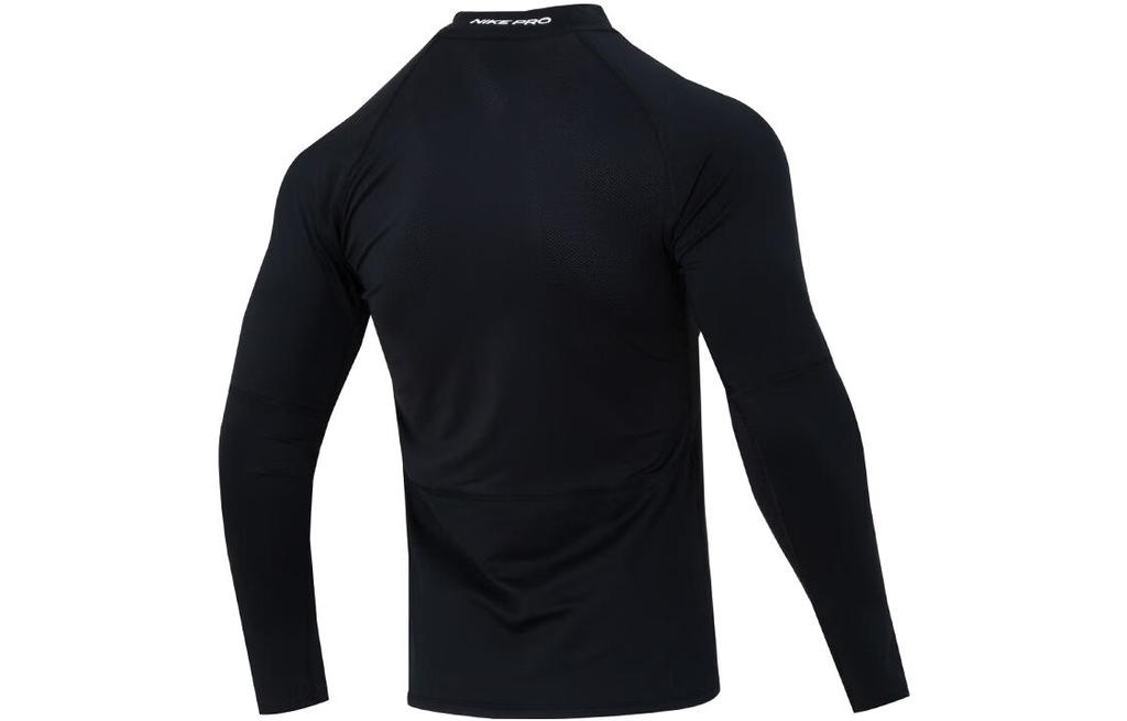 Nike T-Shirts Herren Schwarz Halbrollkragen Moderate Gerade Passform FB8516-010