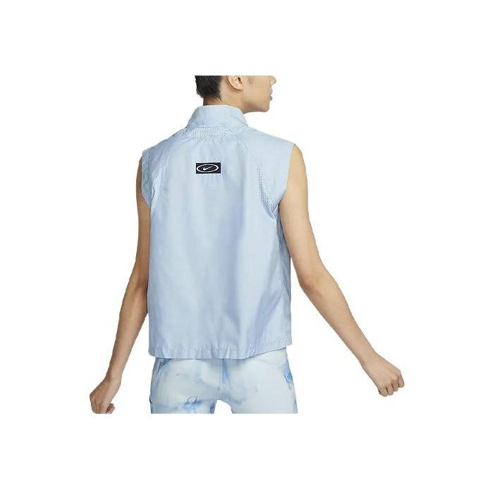 Nike Einfarbig Stehkragen Reißverschluss Atmungsaktive Weste Damen Westen Hell-Militärblau FN6818-440