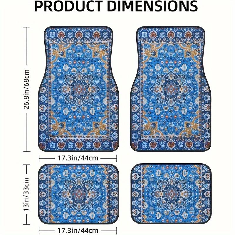 4pcs Bohemian Vintage Car Floor Mats, Universal Fit, Durable, Non-Slip Backing, Easy to Clean,Interior Accessories