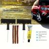 Kit de réparation de pneus crevés avec paquet de mèches de pneu, embouts en acier inoxydable avec poignées durables - Kit de crevaison portable et robuste pour automobile