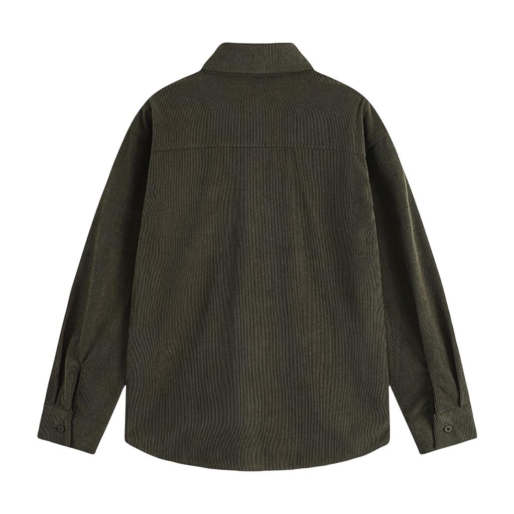 Pánská ležérní pohodlná manšestrová košile s dlouhým rukávem s klopami