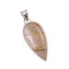 Pendente Regalo in Argento Sterling Massiccio 925 con Pietra Naturale Rutilo Dorato 1,75" L5w69
