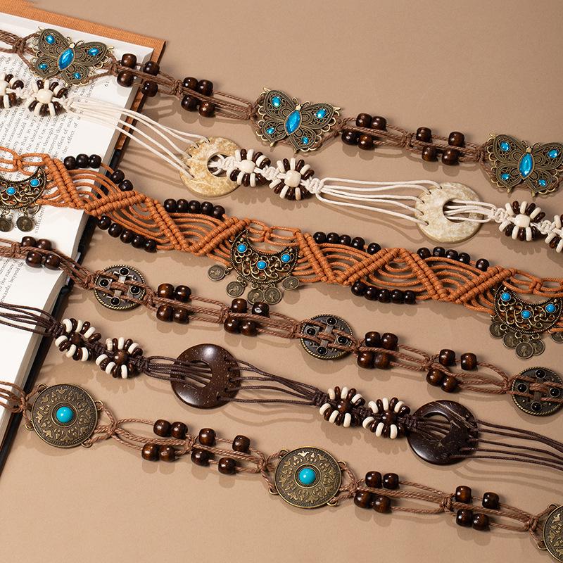 Bohemian Tassel Woven Belt - Women's Casual Exotic Korean Style Waist Ornament