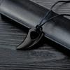 Bull Horn Design Wolf Tooth Necklace Zinc Zinc Alloy Crescent Tooth Leather Rope Necklace  Men