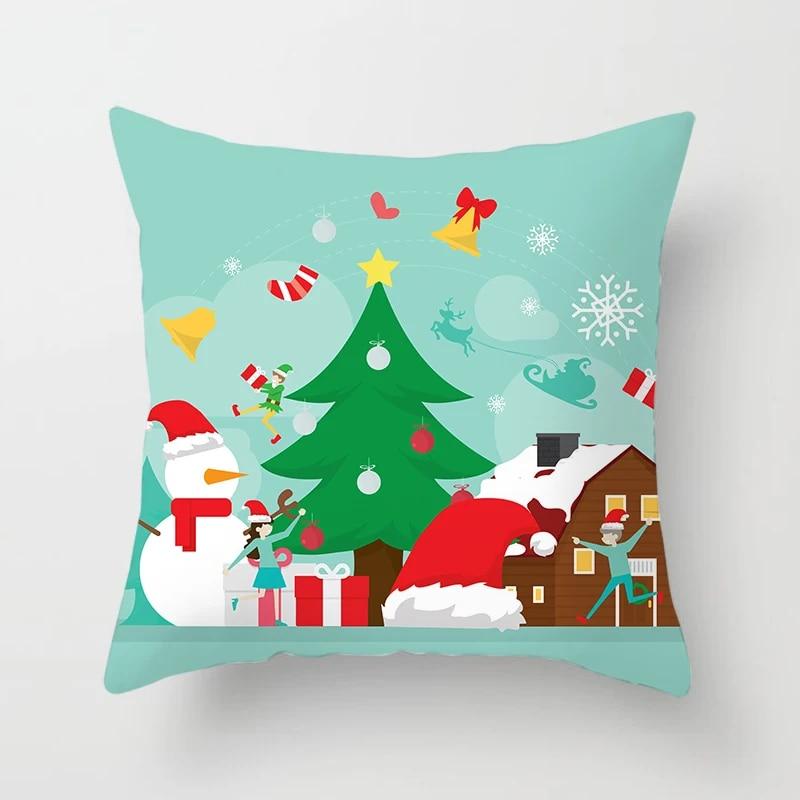 Świąteczne poszewki na poduszki do domu Świąteczne drukowane łóżko dekoracja domu poszewki na poduszki Świąteczne dekoracyjne poszewki na poduszki