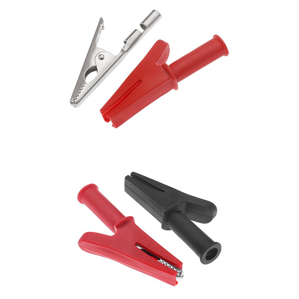 Copper Crocodile Clips 1 Pair for Multimeter Use with 4mm Banana Socket Rated 1000V 20A for Electronic Testing and Measurement