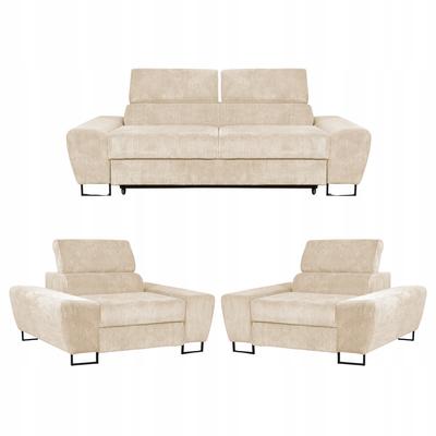 Zestaw mebli wypoczynkowych salonu Savio Sofa 2os fotele beż