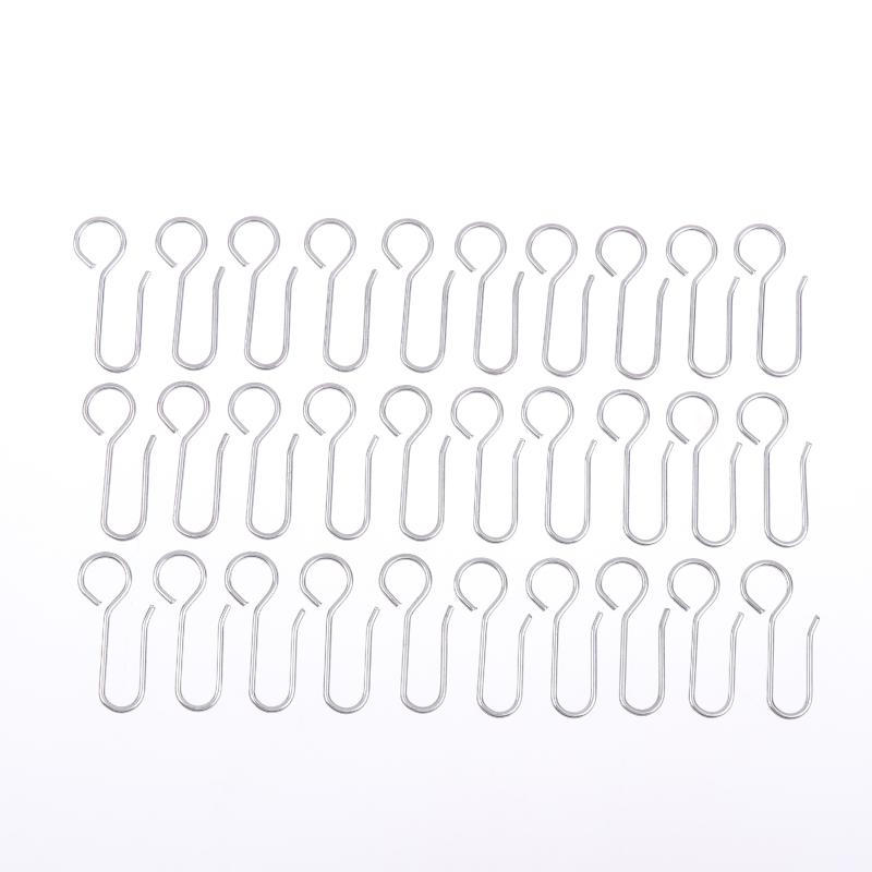 30 Stück Praktisches Vorhangzubehör Metall Vorhangschiene Montagehaken S-förmige Metall Decken Duschvorhang Dekorationshaken
