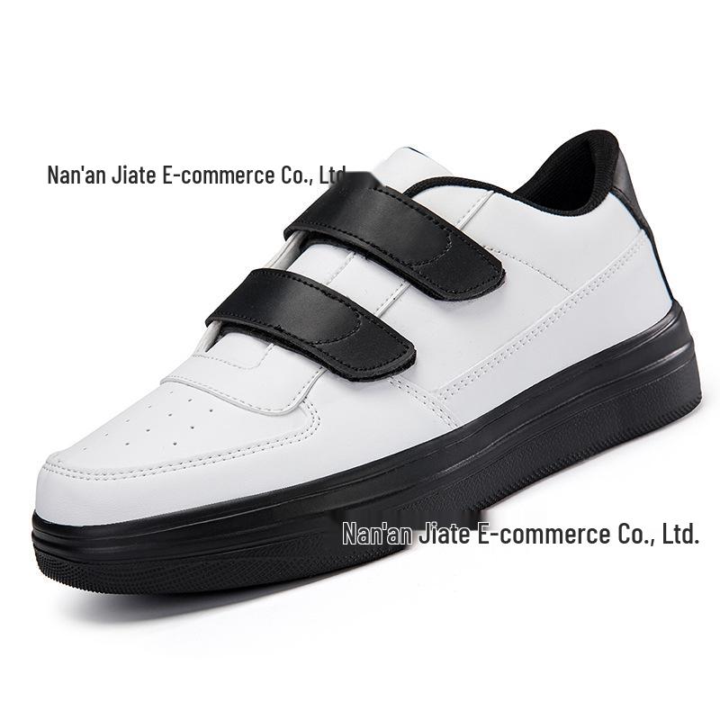 Men's Large Velcro White Low-Top Sports Casual Sneakers