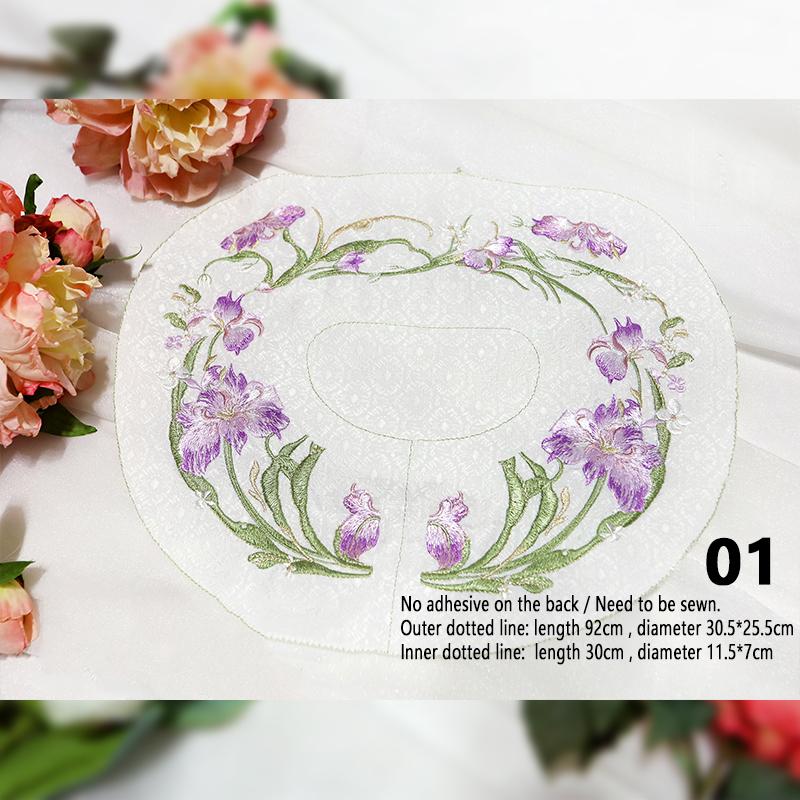 1 Stück Stickerei-Aufnäher im chinesischen Stil Qipao Hanfu Kantenrock Kopfaufnäher DIY Robe Kleid Applikation Dekor Nähzubehör