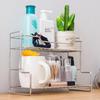 Kitchen Countertop Storage Rack Spice Shelf Versatile Iron Wire Storage Basket For Bathroom Toiletries Cup Organizer Racks