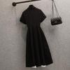 Women's Plus Size Summer Qipao: Gentle Chinese Style Tea Break Little Black Dress