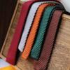 Adjustable Knitting Shirt Necktie Solid Color Men Cravat Simple Knitted Tie  Boys