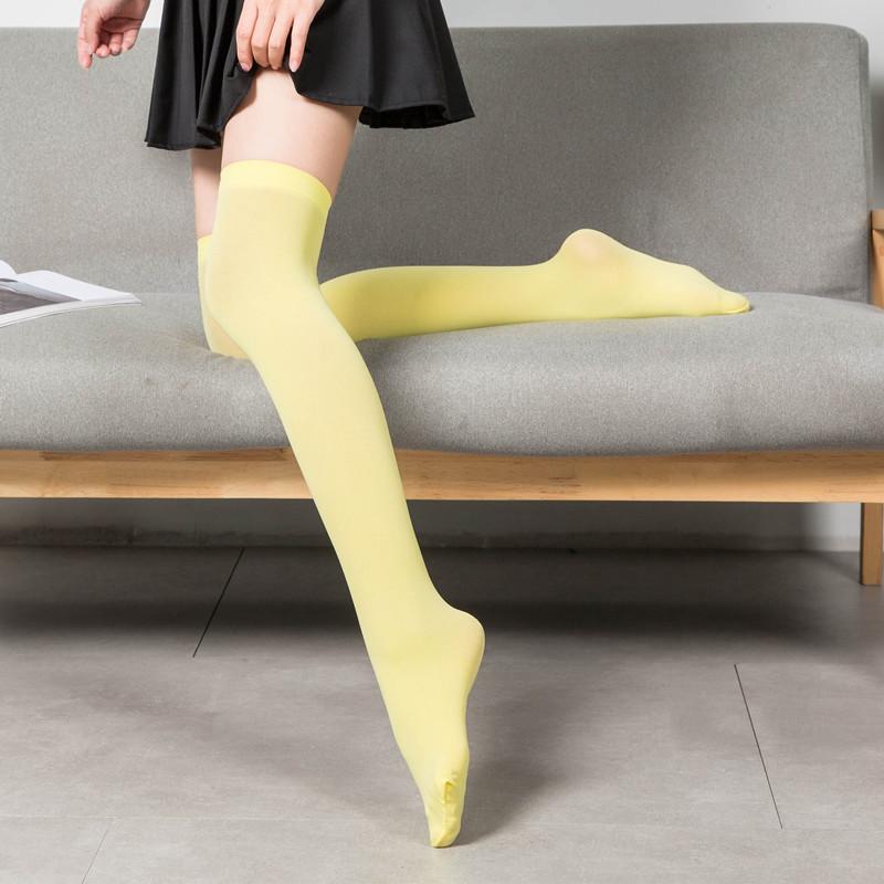 1Pair Women Velvet Calze Stretch Stocking Sexy Warm Thigh High Stockings Over Knee Socks Students Temptation Solid Long Socks