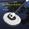 Telescopic Car Wash Brush: Curved Rod with Soft Bristles, Long Handle, Portable and Gentle on Vehicle Surfaces.