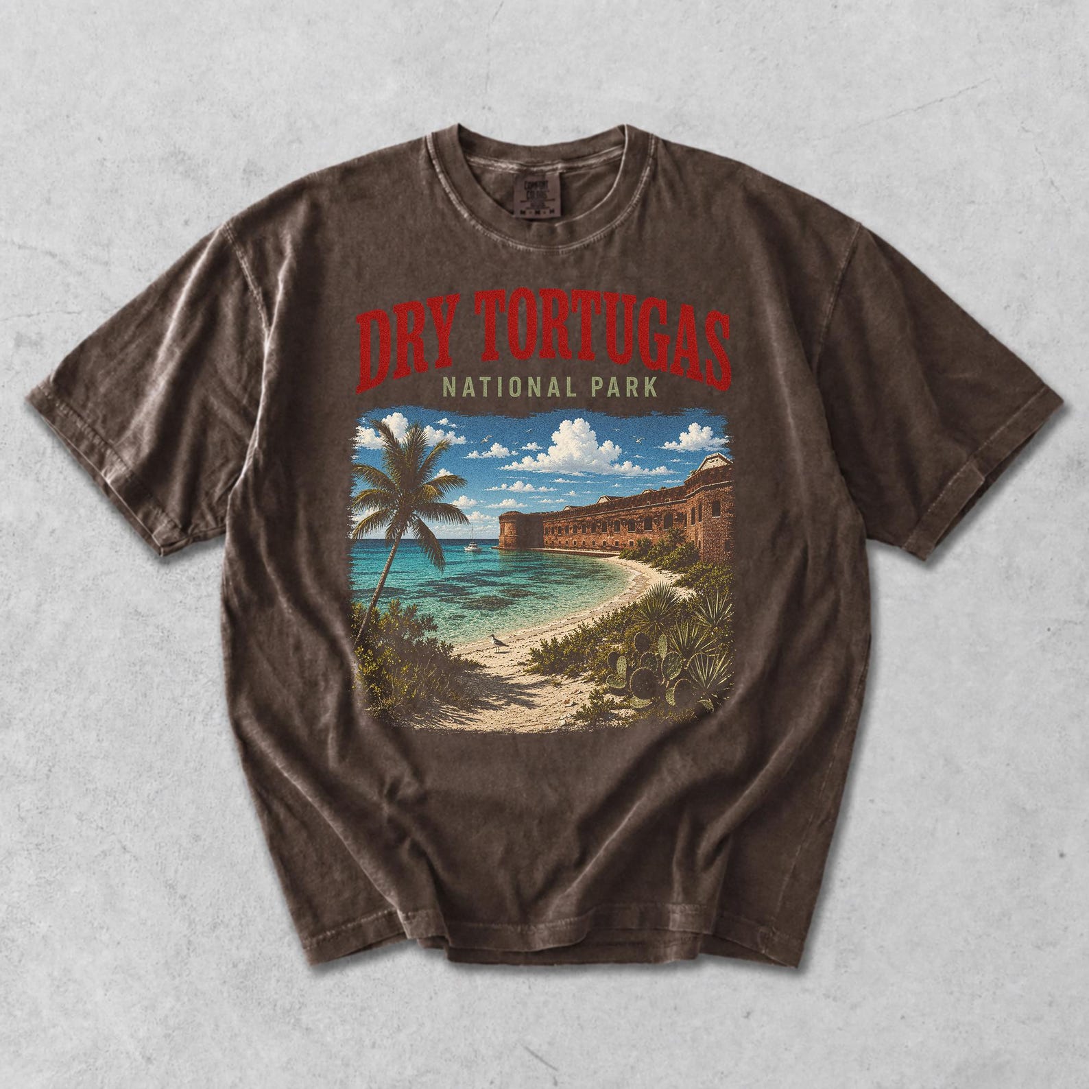 Dry Tortugas National Park Shirt, Tropical Island Beach Graphic Tee, Florida Coastal Adventure Apparel, Historic Fort Travel Gift S