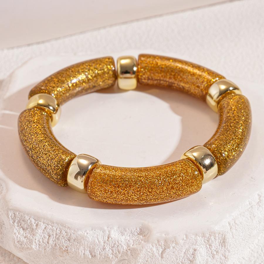 Acrylic dim leopard print geometric round bracelet retro niche unique jewelry