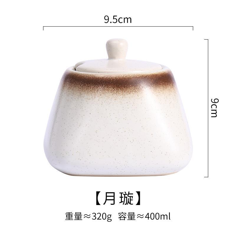 Ceramic Seasoning Jar with Lid, Spice Jar with Spoon, Salt and Pepper, Sugar Jar, Spice Storage Box, Kitchen Storage Container