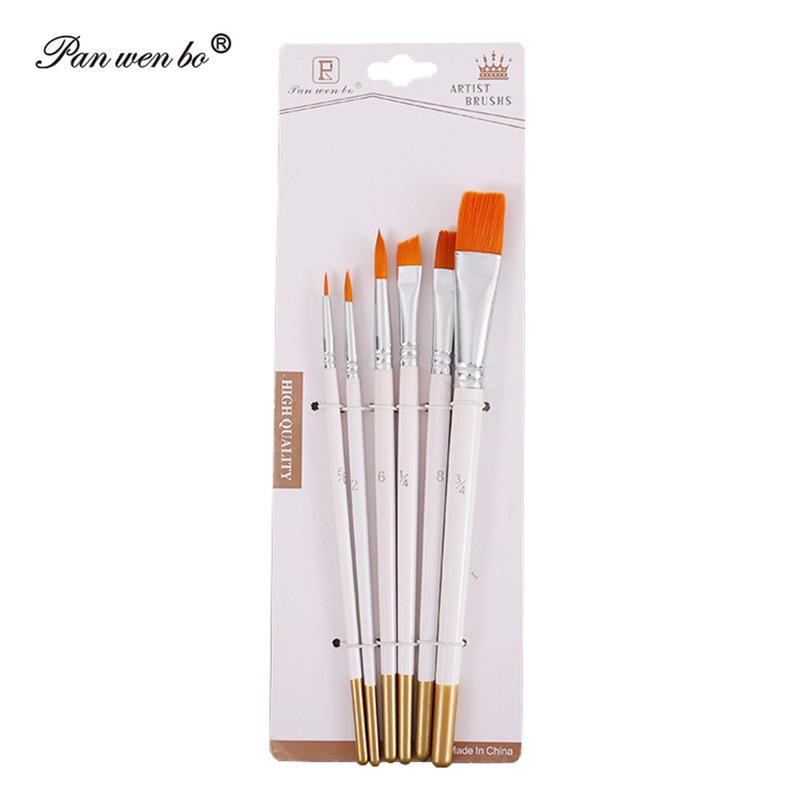 Set di 6 pennelli per pittura in nylon cross-border con gesso ad acqua e materiali artistici fai da te
