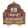 Ramadan Countdown Calendar Plaque Ornament Multifunction Table Centerpiece Exquisite Church Shaped for Islamic Holiday Party