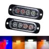 6 LED Stroboskopické výstražné světlo pro auto Blikající stroboskopické nouzové světlo na mřížku kamionu Bílé Modré Červené Žluté Majákové světlo 12V 24V