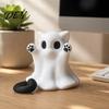 Small PVC Ghost Figurines Halloween Cat Statue, Cute Figurine, Cartoon Funny Lover Gifts Spooky Decoration for Home Office Desktop Decor Party Favors