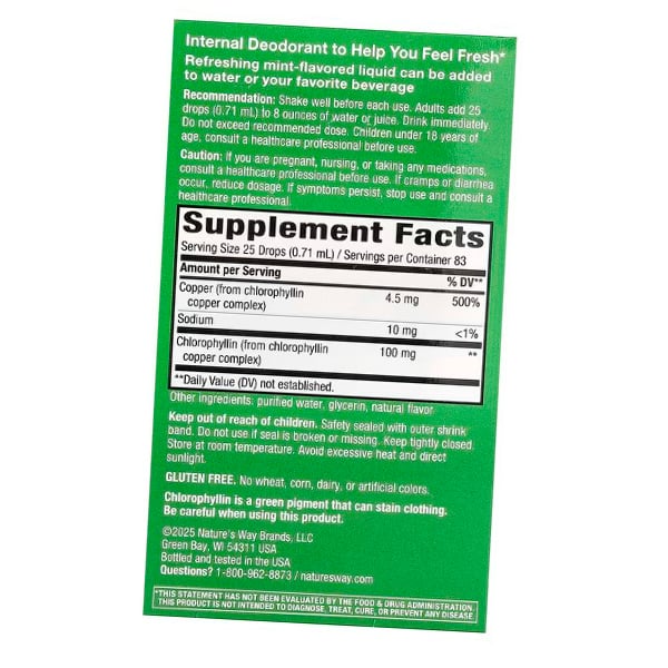 Clorofilla Liquida, Chlorofresh Gocce, Nature's Way 59ml Menta (70344003)