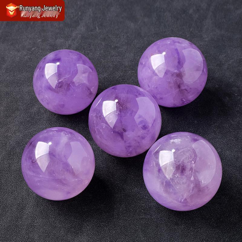 

Polished Brazilian Amethyst Sphere: Violet Energy Stone Feng Shui Ornament 4-4.5 cm