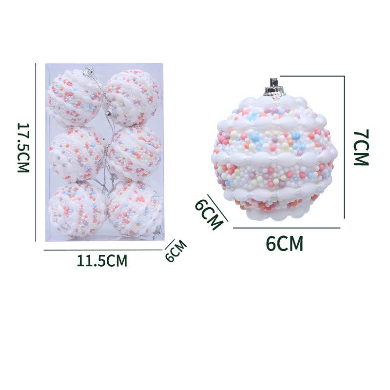 

Christmas balls bubble balls Christmas tree creative decoration pendant 6cm Christmas color dots bob ball pendant
