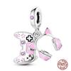 Charms Beads 925 Sterling Copper Pink Butterfly Luminous Firefly Chameleon Heart Charm Fit Original Bracelet DIY Holiday Zircon