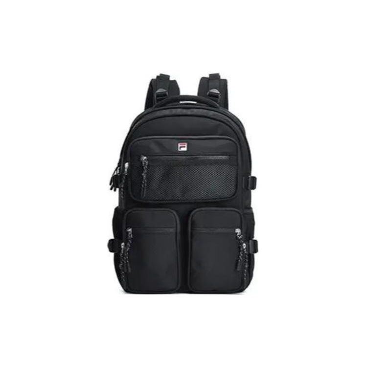 FILA Fashion Casual Large Capacity Fabric Laptop Backpack Unisex backpack Black F13W329170FBK Jet Black